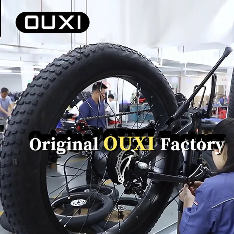 OUXI H9 Hybrid Electric Bike 1000W Fatbike Steel Frame Disc Brake Ordinary Pedal Ebike EU Warehouse Stock