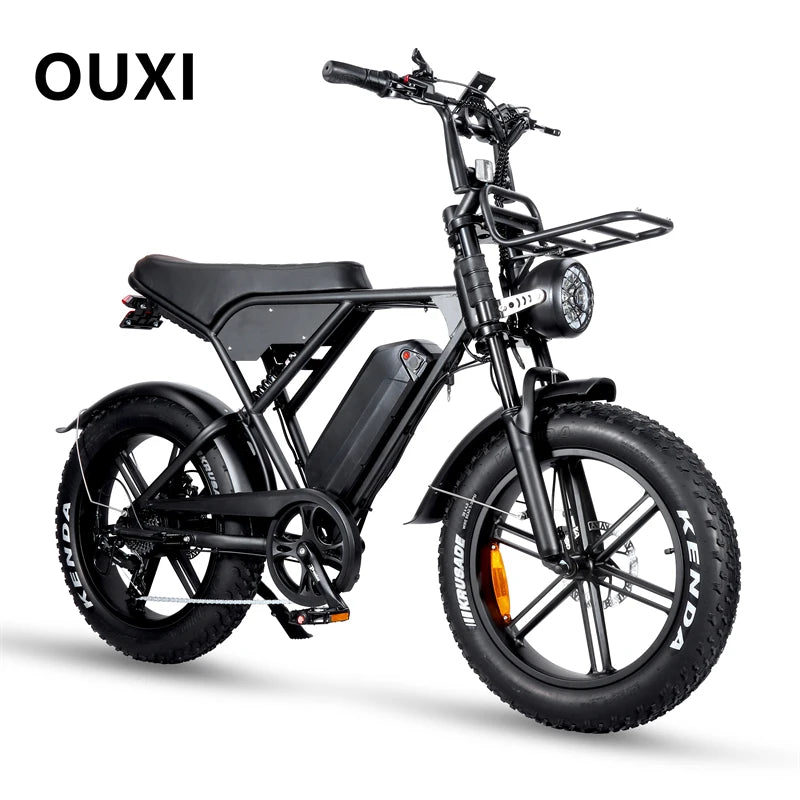 OUXI H9 Hybrid Electric Bike 1000W Fatbike Steel Frame Disc Brake Ordinary Pedal Ebike EU Warehouse Stock